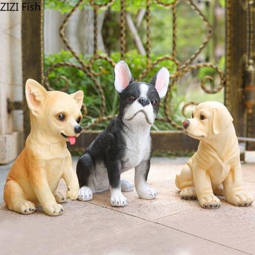 Simulation Dog Statue Outdoor Decor Labrador Resin Statue Garden Decoration Park Lawn Decorative Artificial Animal Ornaments