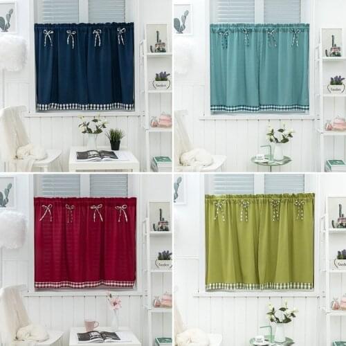 Short Curtain Pastoral Half-curtain Bow-knot Decor Elegant Bay Window Drape Cafe Small Window Drapes Bedroom Home Decoration