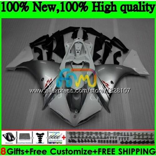 Body For YAMAHA White silver YZF 1000 R 1 YZF-1000 YZFR1 09 10 11 12 123BS.2 YZF R1 YZF1000 YZF-R1 2009 2010 2011 2012 Fairing