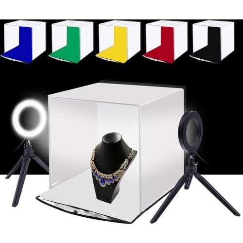 PULUZ 30cm Lightbox Light box Mini Photo Studio Box Photography Box Light Studio Shooting Tent Box Kit With 2PCS Led Ring Lights