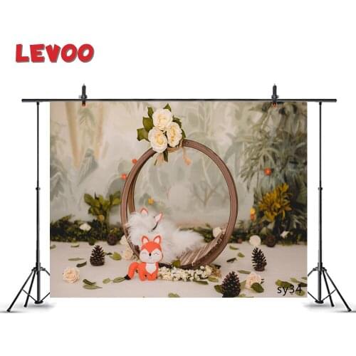 LEVOO Photography Backdrop Wild Leaves Pine Cone Fox Newborn Background Photographic Photo Studio Shoot Props Vinyl Fotografia