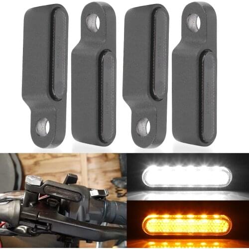 Motorcycle LED Turn signals Dual Color Mini Metal Turn signal lamp Indicators Flasher Day Running light intermitentes moto