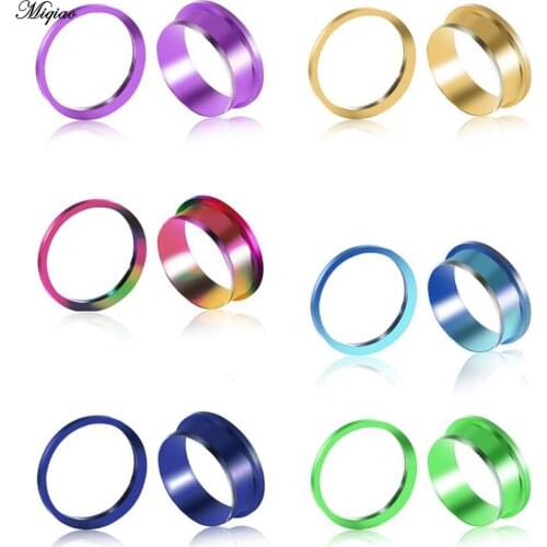 Miqiao 1pair Fashion Ear Piercing Ring Stretchers Stainless Steel Tunnels Plugs Expanders Gauges Jewelry Piercing 2.5-25mm