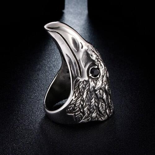 Men Eagle Rings Beak Cocktail Gold Color Stainless Steel Jewelry Rock Punk Unique Hot Big Vintage Ring Male