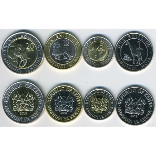 Kenya 2018 4 Coins Set Animal Version Brand New 100% Authentic Original Coin Collectibles UNC