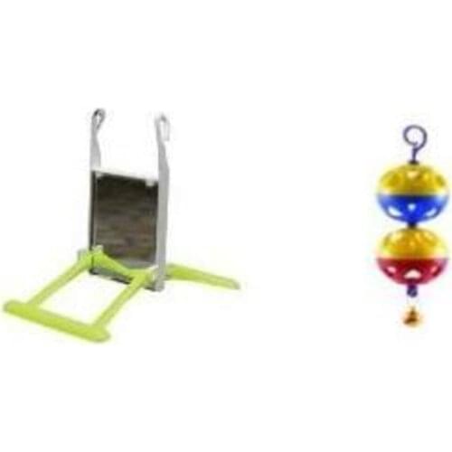 New Budgie Toy Dual Ball Mirror Swing MERO GLOBAL Turkey Fast Shipping