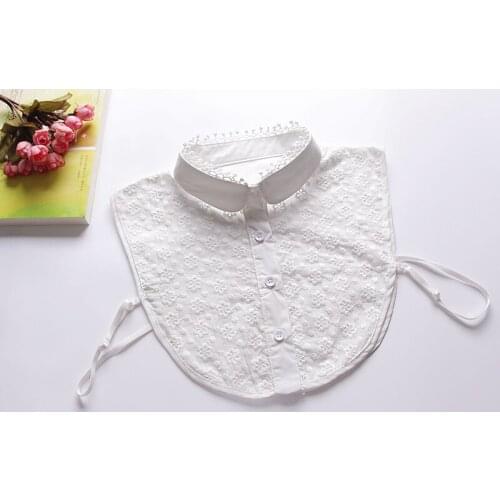 New removable half shirt fake collar shirt embroidered autumn winter white lapel Fake False Collar Detachable Collarbottoming