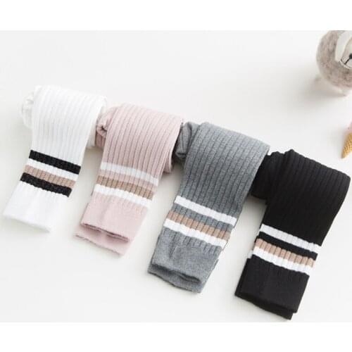 Autumn And Winter Girls Striped Leggings Childrens Cotton Warm And Comfortable Pants WT186