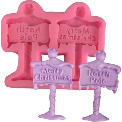 Christmas street sign silicone cake mold fondant cake decoration tool chocolate sugarcraft gumpaste mold