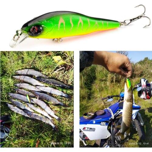 SEALURER Minnow 1pcs 9cm 9.5g Jerkbait Wobblers Fishing Tackle 3D Eyes Fishing Lures Crankbait 6# hook fly fishing
