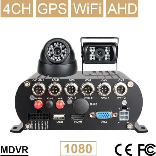 Wifi GPS Track Hard Disk 4CH HDD Vehicle Mobile Dvr Security Video Mdvr G-sensor +Indoor /Outdoor Night Vision 2.0MP Bus Camera