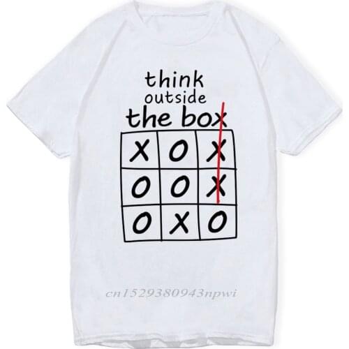 Think Outside The Box Funny T-shirts Men T Shirts Brand Fashion Mens Tshirts Summer Tee Shirt Men Hip Hop Fashion Casual