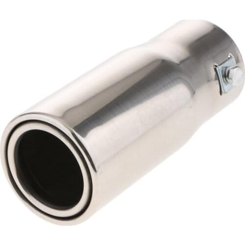 1PC 30-50mm Inlet Stainless Steel Exhaust Pipe Trim Car Tip Tail Muffler Tail Throat Silver For Universal Auto Styling