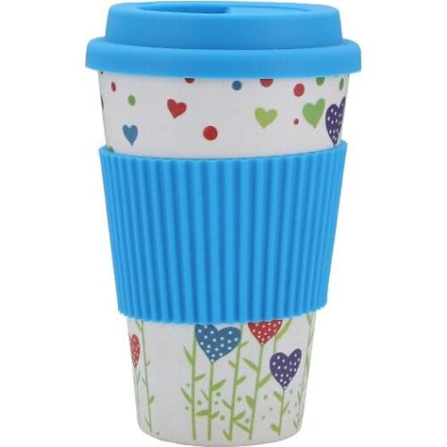 400ml Coffee Cup Bamboo Fiber Christmas Gift Cup Outdoor Travel Cup Portable Beer Tea and Milk Cup with Cover 6 Style Office Mug