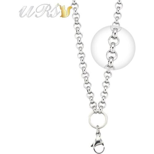 5PCS 24'' (60cm) 316L Stainless Steel 5.6mm Rolo Chain for Floating Locket/Pendant Jewellery