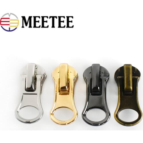 Meetee 20/50pcs 5# Zipper Silder for Metal Zippers Head Puller DIY Bag Jacket Zip Head Slider Clothes Zips Puller Repair Fitting