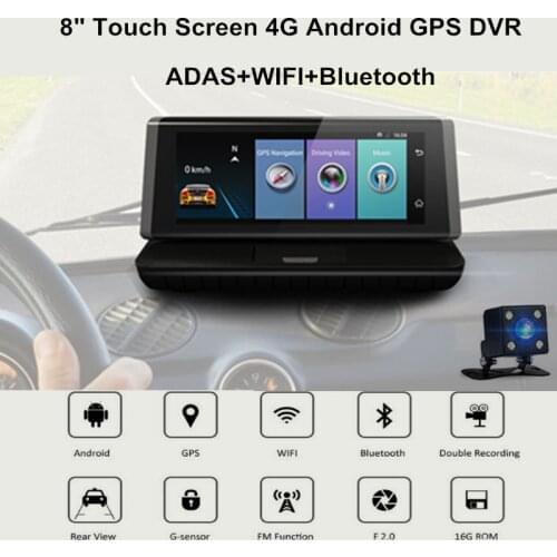 8" Touch 1080P Dual Lens 4G Android Car DVR Portable GPS Navigation ADAS WIFI G-sensor Bluetooth Camera Recorder DVRS Dash Cam