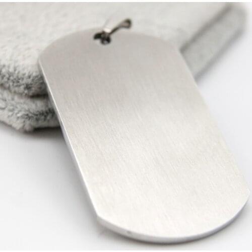 Army Military ID Dog Tag Blank Metal Plate Stainless Steel Pendant Mirror Polish Jewelry For Engraving Wholesale 10pcs