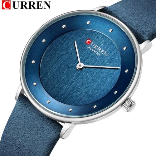 Curren Simple Leather Strap Watch Women Luxury Brand Waterproof Blue Ladies Wrist Watches Gift For Wife Relogio Feminino 2021