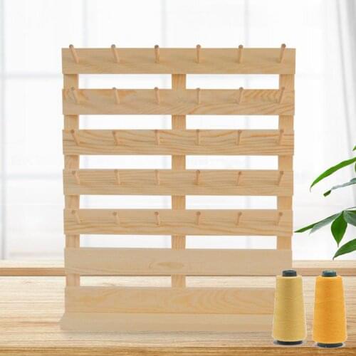Wood Thread Rack Embroidery Storage Wooden Holder Cones Stand Shelf Organizer Spools Roll Sewing Quilting Needlework Tools