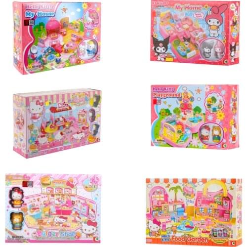 Action Figure Model Toy Sanrio Kuromi Mymelody KT Girl Play House Puzzle Doll Anime Decoration Collection Toy for Children Gift