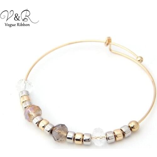 Stretch bracelet with CCB ball/ disc/ faceted glass beads alex and ani bracelet bohemian style