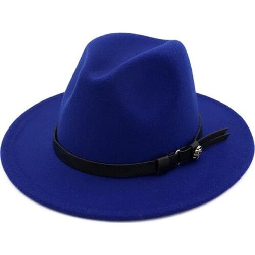 X3012 New Style Wool Fedora Hats Unisex Woolen Hat Leopard Caps Female Flat Brim Big Brim Fedora Hat Adjustable Size