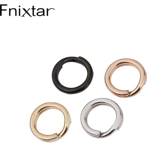 Fnixtar 20Pcs/Lot 10mm Small Size Round Keychain Ring Stainless Steel Polish Key Ring For DIY Making Car Keychain Accessories