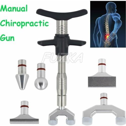 Chiropractic Adjusting Tool Manual Gun Portable Spinal Chiropractic Massage Gun Stainless Steel Function Header Massager