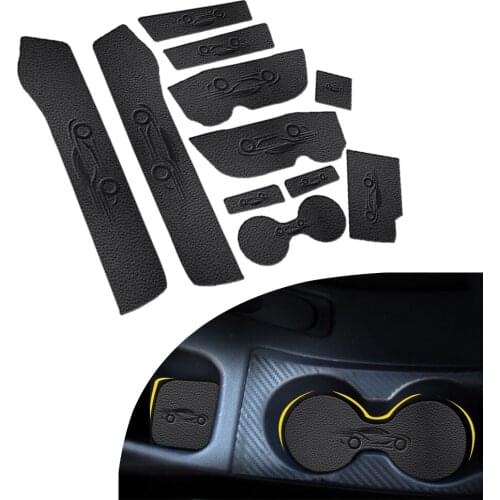 Car Door Groove Mat PU Leather Anti Slip Mat For Renault Koleosclio 2009-2013 Non-Slip Covers Interior Door Mats Cup Pad 11pcs