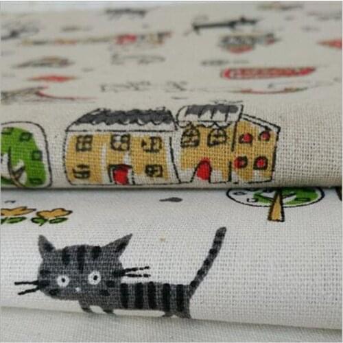 150 cm X 50 cm cheap kitten linen fabric handmade DIY linen curtain fabric