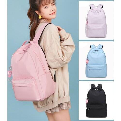 Fashion New Women Polyester Pinik Backpack Teenager Cute Students School Bag Girls Large Capacity Shoulder Travel Bags Mochilas