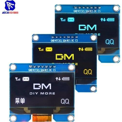 Diymore 1.54" 7PIN OLED LCD Display Module SSD1309 SPD0301 SPI I2C Interface 12864 OLED Screen 3.3-5V for Arduino AVR STM32