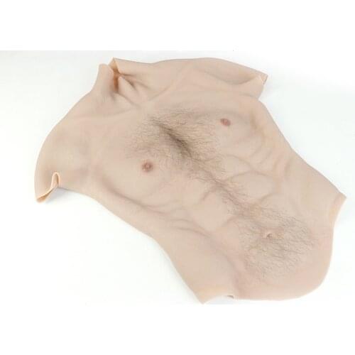 Male False Abdominal Muscles with Abdominal Hair Strong and Realistic Silicone Pectoral Muscles Men False Chest Muscles
