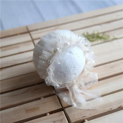 Soft Newborn Photo Prop Lace Bonnet Baby Girl Floral Hat Handmade Vintage Baby Beanie Shower Gift