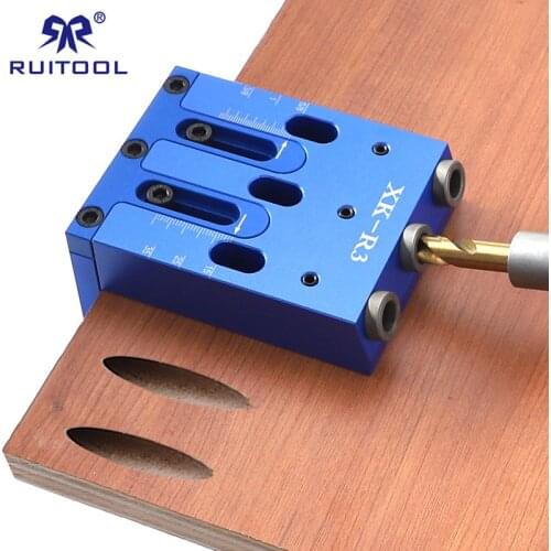 3-Hole Drill Guide 9mm Pocket Hole Jig Wood Drill Aluminum Woodworking Doweling Locator
