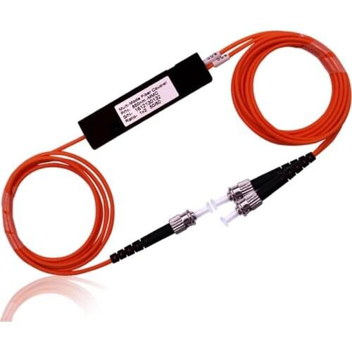 Free Shipping ST/UPC 1X2 FBT Coupler Multimode Fiber Optic Splitter 850/1300nm 62.5/125 MM 50/50 Coupling Splitter