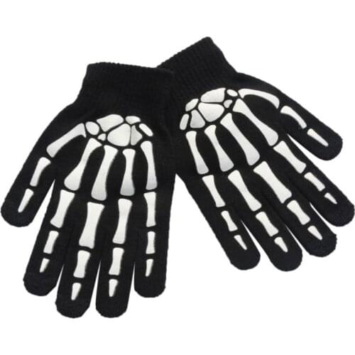 Unisex Unisex Adult Children Winter Cycling Full Fingered Gloves Halloween Horror Skull Claw Skeleton Anti-Skid Rubber Outdoor