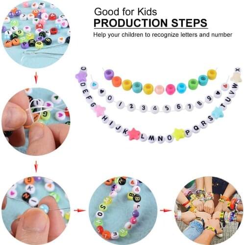 DIY Beading Material Early Education Acrylic Letter Beads English Letter Beads 4x7mm Round 2155pcs For Kids Jewelry Making