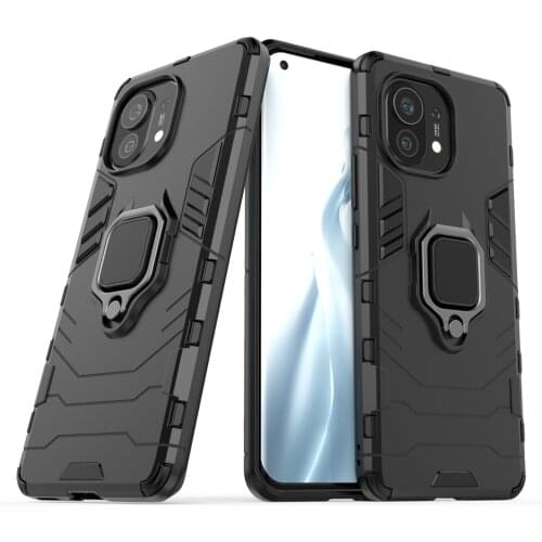 Ring Stand Armor Shockproof TPU Bumper Fundas Cover For Xiaomi Mi11 Mi 11 5G 6.81 Inches Case Coque Soft Silicone Shell Housing