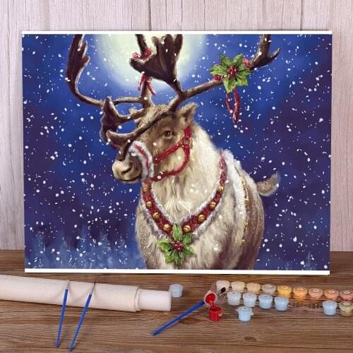 Christmas Ball With Snow Painting By Numbers Set Acrylic Paints 50*70 Paiting By Numbers Wall Paintings For Wholesale