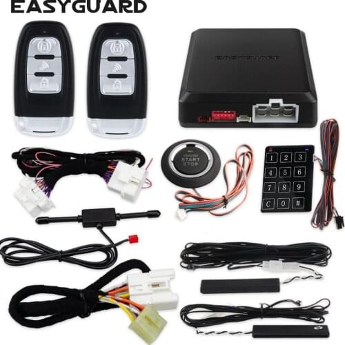 EASYGUARD Plug & Play CAN BUS fit for Peugeot 307,408,301, 11-18 push button PKE car alarm system remote auto start alarm system