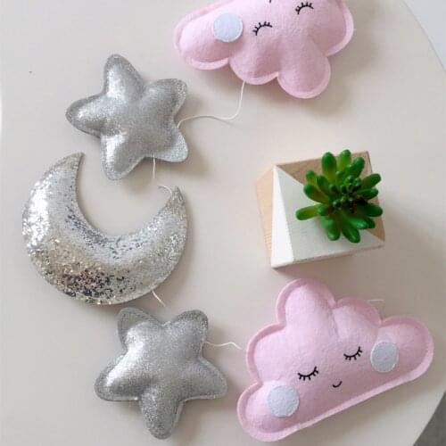Ins Nordic Star Moon Clouds Garlands String Kids Room Decoration Wall Hanging Ornament Baby Bed Tent Pendant Decor Photo Props