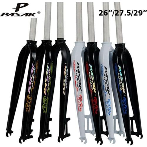 PASAK Mountain Bike Fork 26" 27.5" 29" Aluminum Rigid Disc Fork MTB Disc Brakes Bicycle 1-1/8 700C Disc Road Bike Fork