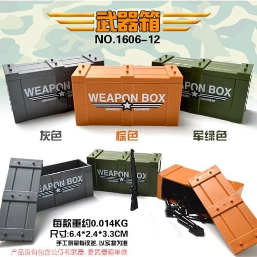 Military Locking Weapon Box Building Blocks Motorcycle Toys For Child Police Dog Grass Model Weapon Kits Lockings Militarys Sets