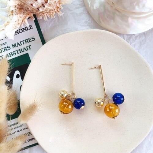 Cos Store Original Fantasy Caramel Color Glass Ball Dangle Earrings For Women 2019 Charming Dreamlike Bubble Drop Earrings Femme