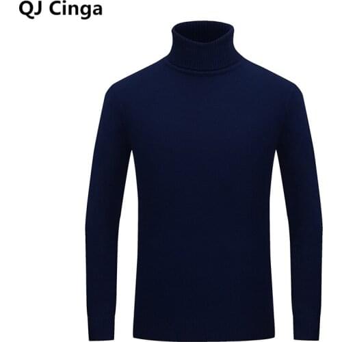 Winter Turtleneck Striped Knit Sweater Men Pullover 2021 Christmas Male Warm Sweaters Slim Knit Top Women Double Collar Sweater