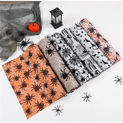 1Pc Decorative Table Cover Theme Printing Table Runner For Home Black White Orange Bat Pumpkin Print Halloween Linen Tablecloth