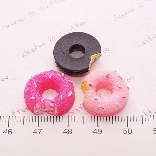 10pcs/lot Flat back resin colorful candy doughnut 18mm Cabochons Scrapbooking Hair Bow Center Card Frame Making Craft DIY