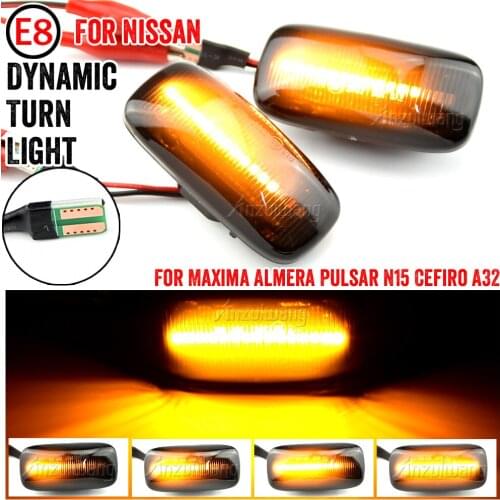 2pcs/pair Dynamic LED Turn Signal Side Marker Light Sequential Blinker Indicator Light For Nissan Almera N15 95-00 Maxima 95-00
